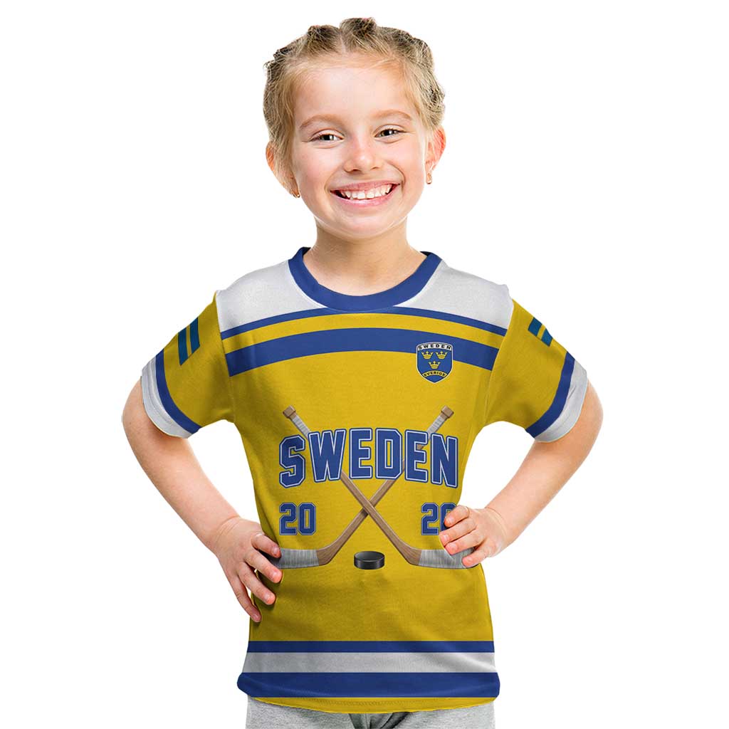 Sweden Ice Hockey Custom Kid T Shirt Go Tre Kronor Champions