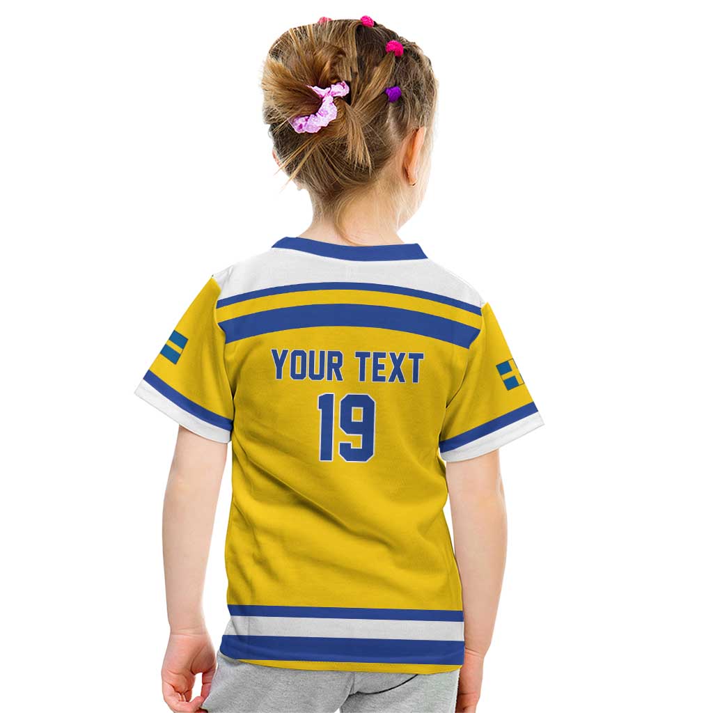 Sweden Ice Hockey Custom Kid T Shirt Go Tre Kronor Champions