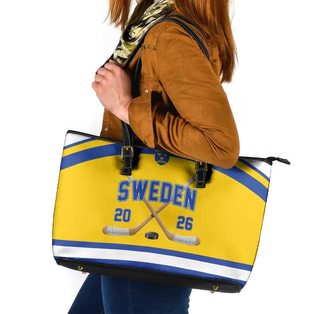 Sweden Ice Hockey Leather Tote Bag Go Tre Kronor Champions