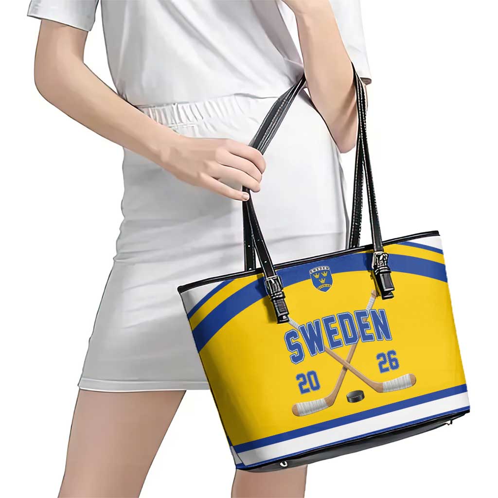 Sweden Ice Hockey Leather Tote Bag Go Tre Kronor Champions