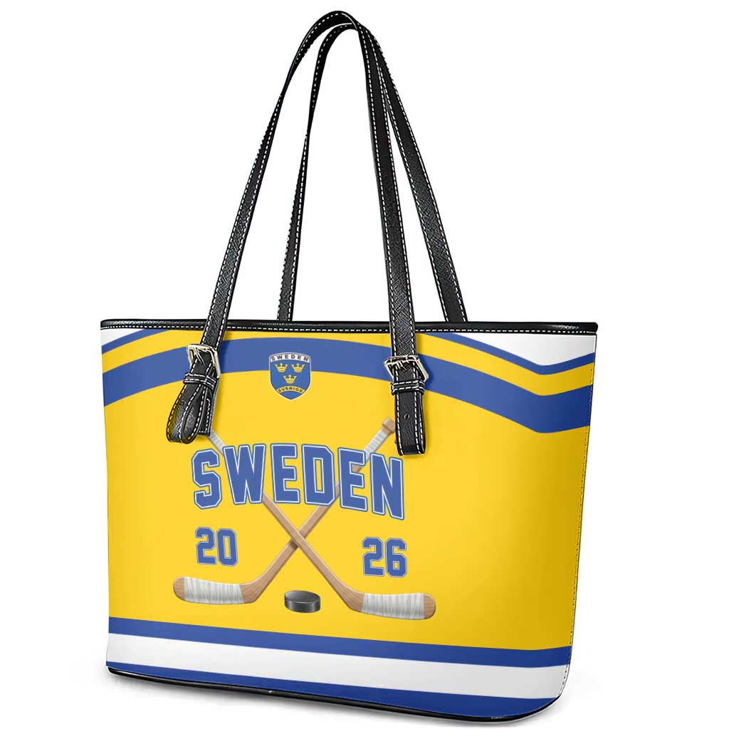 Sweden Ice Hockey Leather Tote Bag Go Tre Kronor Champions