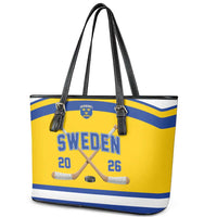 Sweden Ice Hockey Leather Tote Bag Go Tre Kronor Champions