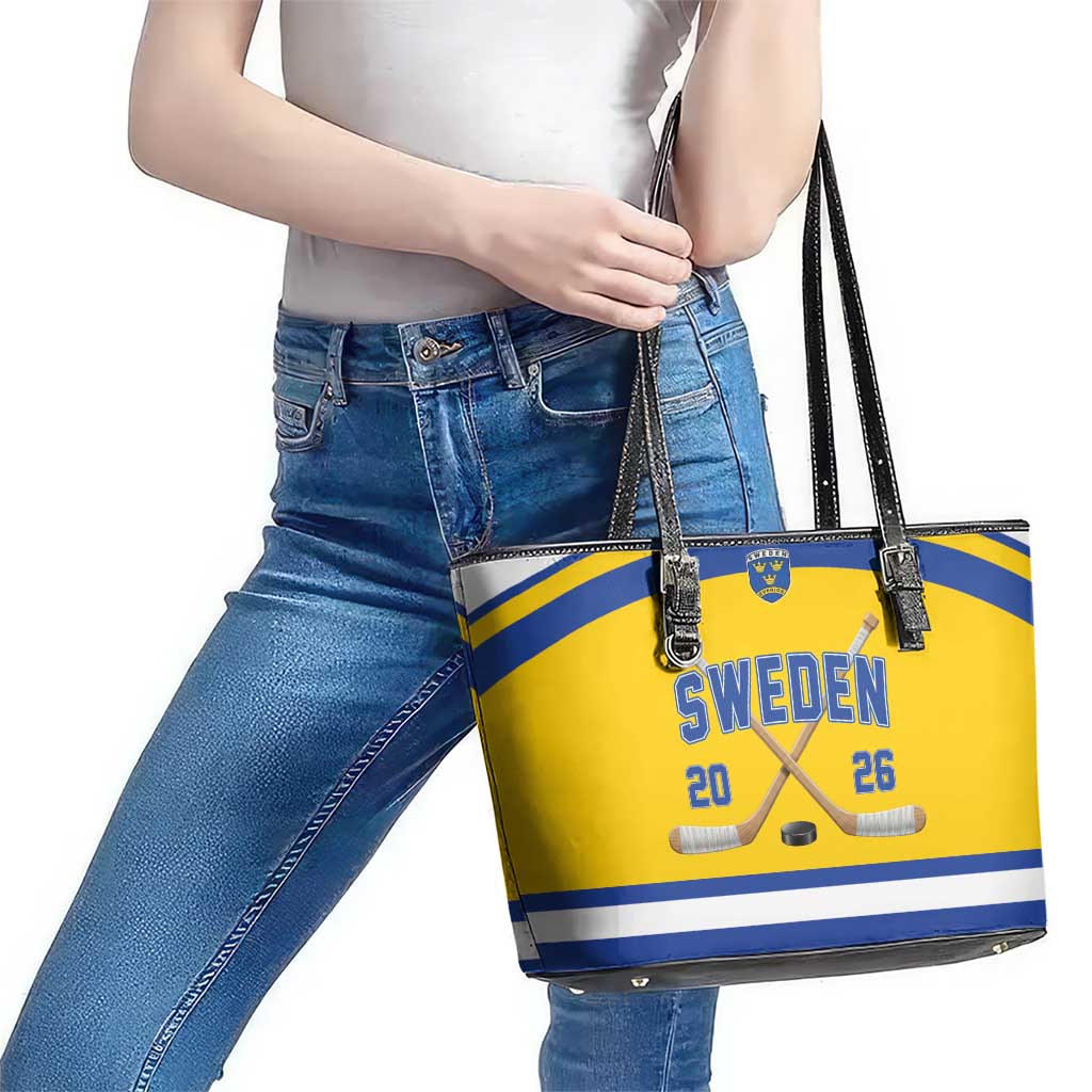 Sweden Ice Hockey Leather Tote Bag Go Tre Kronor Champions
