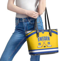 Sweden Ice Hockey Leather Tote Bag Go Tre Kronor Champions