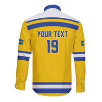 Sweden Ice Hockey Custom Long Sleeve Button Shirt Go Tre Kronor Champions