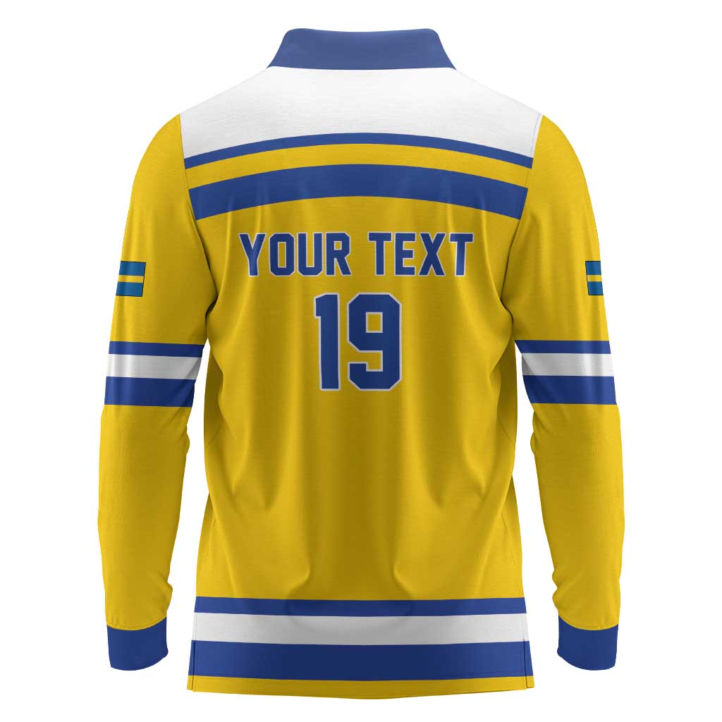 Sweden Ice Hockey Custom Long Sleeve Polo Shirt Go Tre Kronor Champions