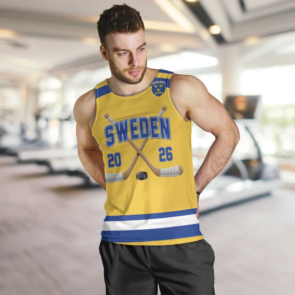 Sweden Ice Hockey Custom Men Tank Top Go Tre Kronor Champions