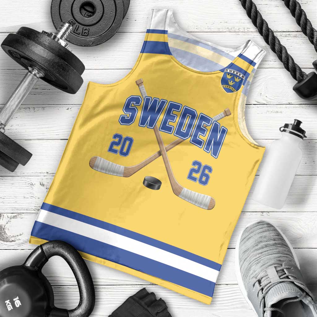 Sweden Ice Hockey Custom Men Tank Top Go Tre Kronor Champions