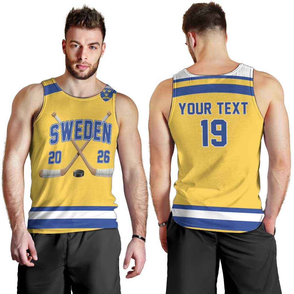 Sweden Ice Hockey Custom Men Tank Top Go Tre Kronor Champions