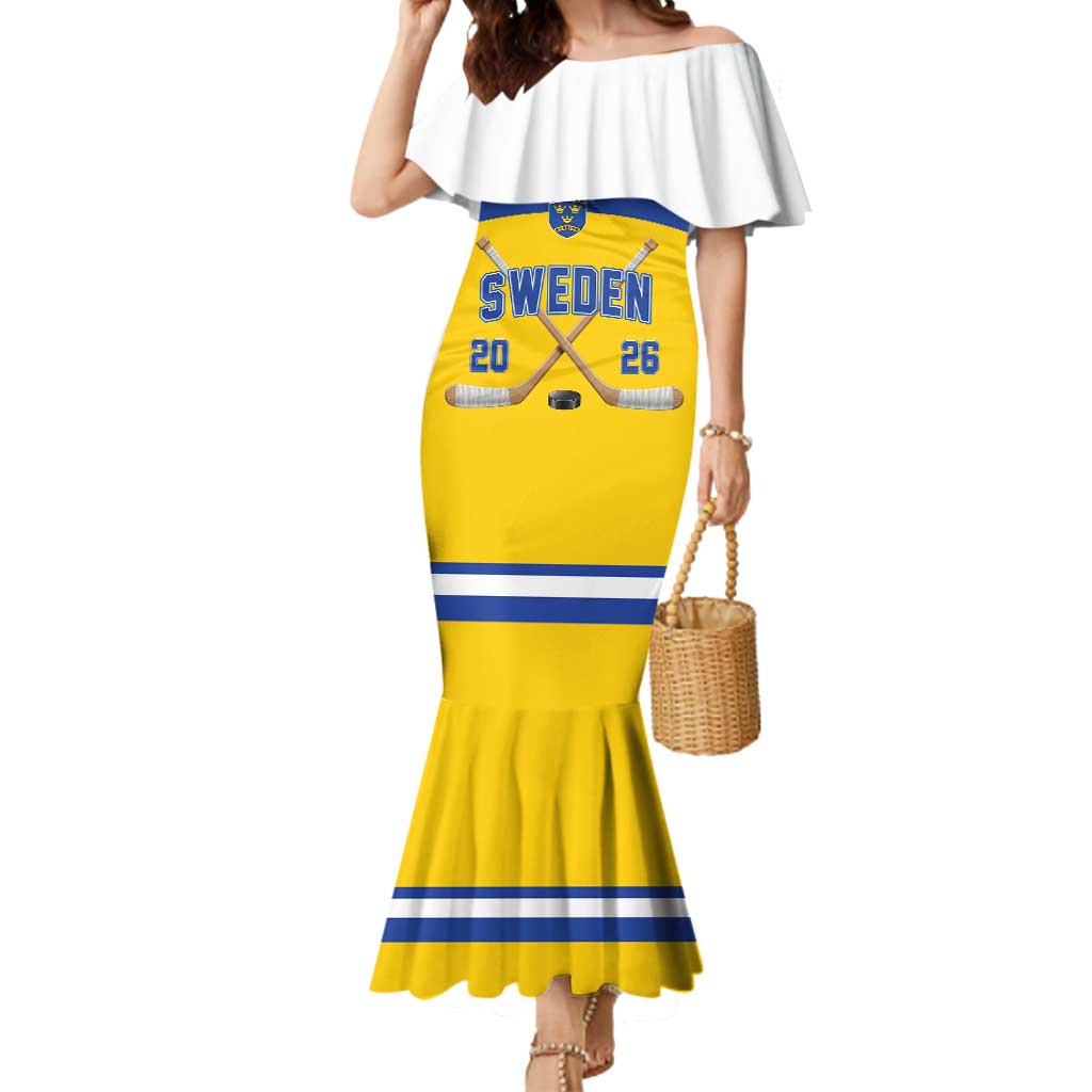 Sweden Ice Hockey Custom Mermaid Dress Go Tre Kronor Champions