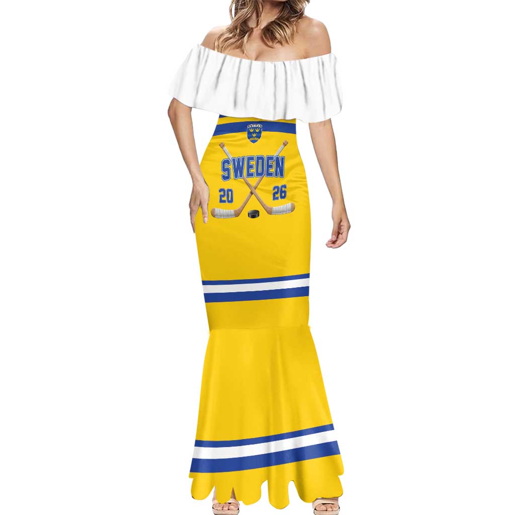 Sweden Ice Hockey Custom Mermaid Dress Go Tre Kronor Champions
