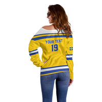 Sweden Ice Hockey Custom Off Shoulder Sweater Go Tre Kronor Champions