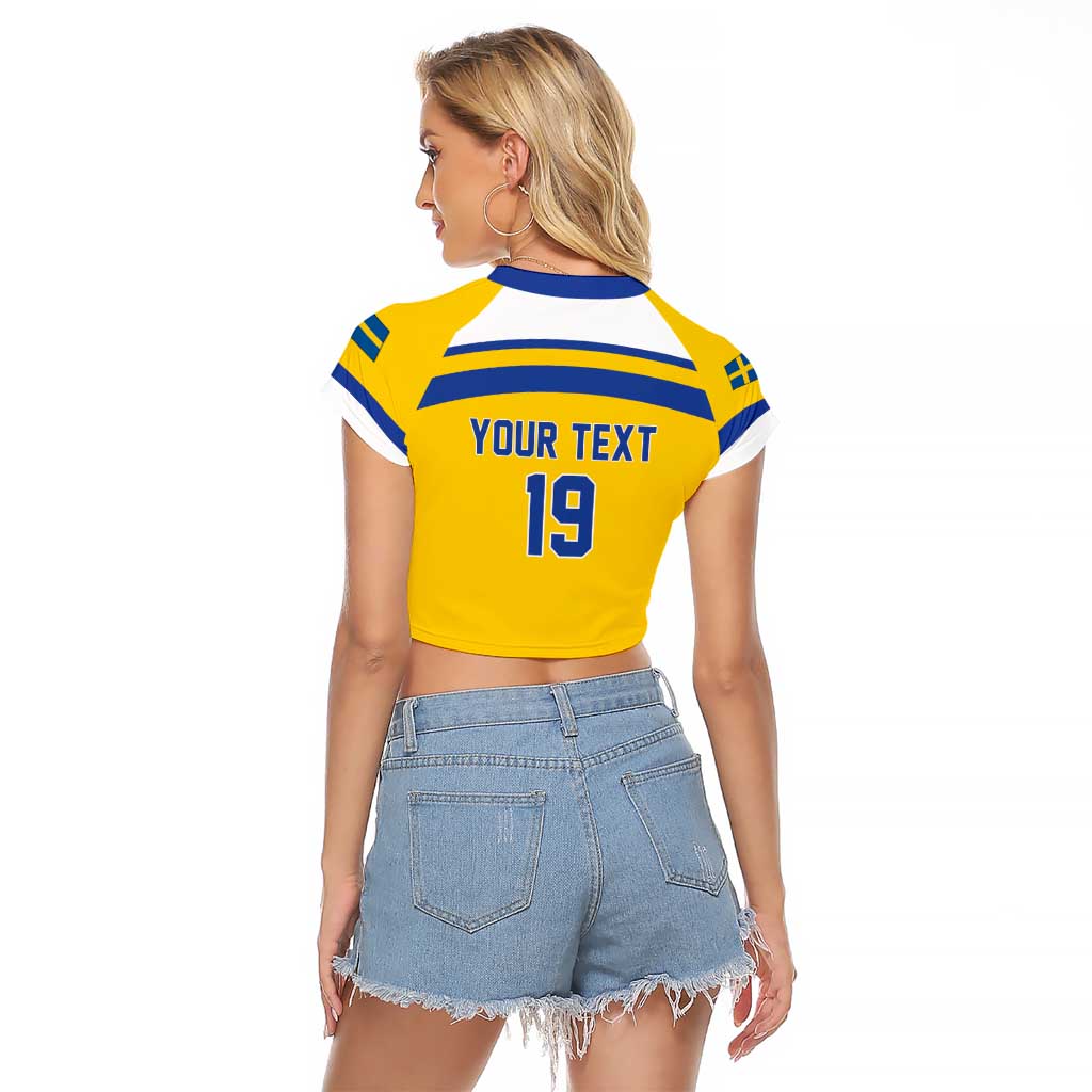 Sweden Ice Hockey Custom Raglan Cropped T Shirt Go Tre Kronor Champions