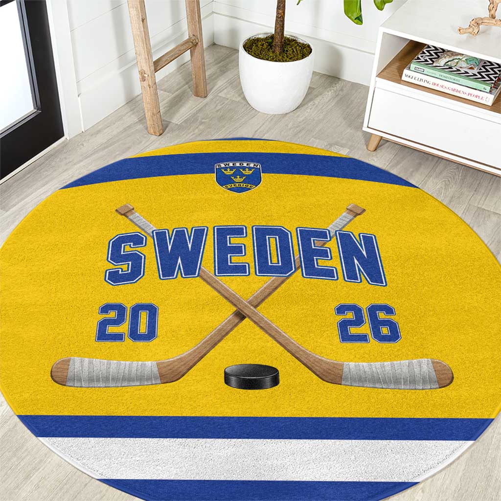 Sweden Ice Hockey Round Carpet Go Tre Kronor Champions