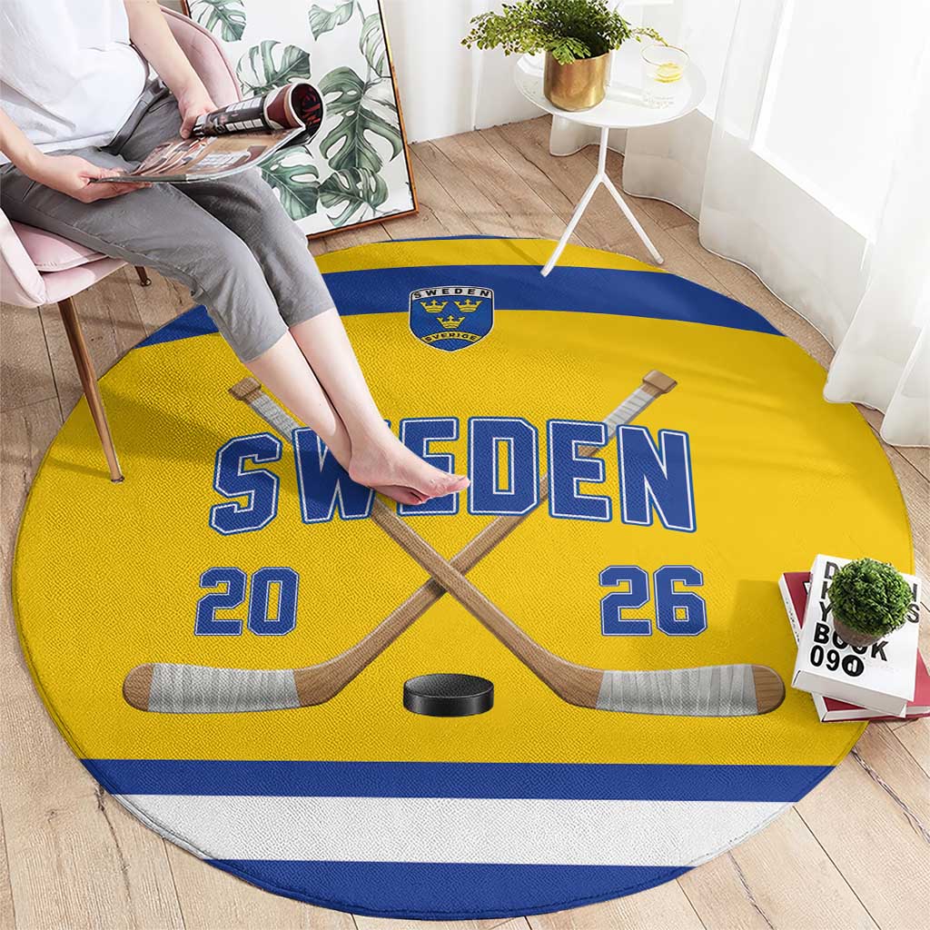 Sweden Ice Hockey Round Carpet Go Tre Kronor Champions