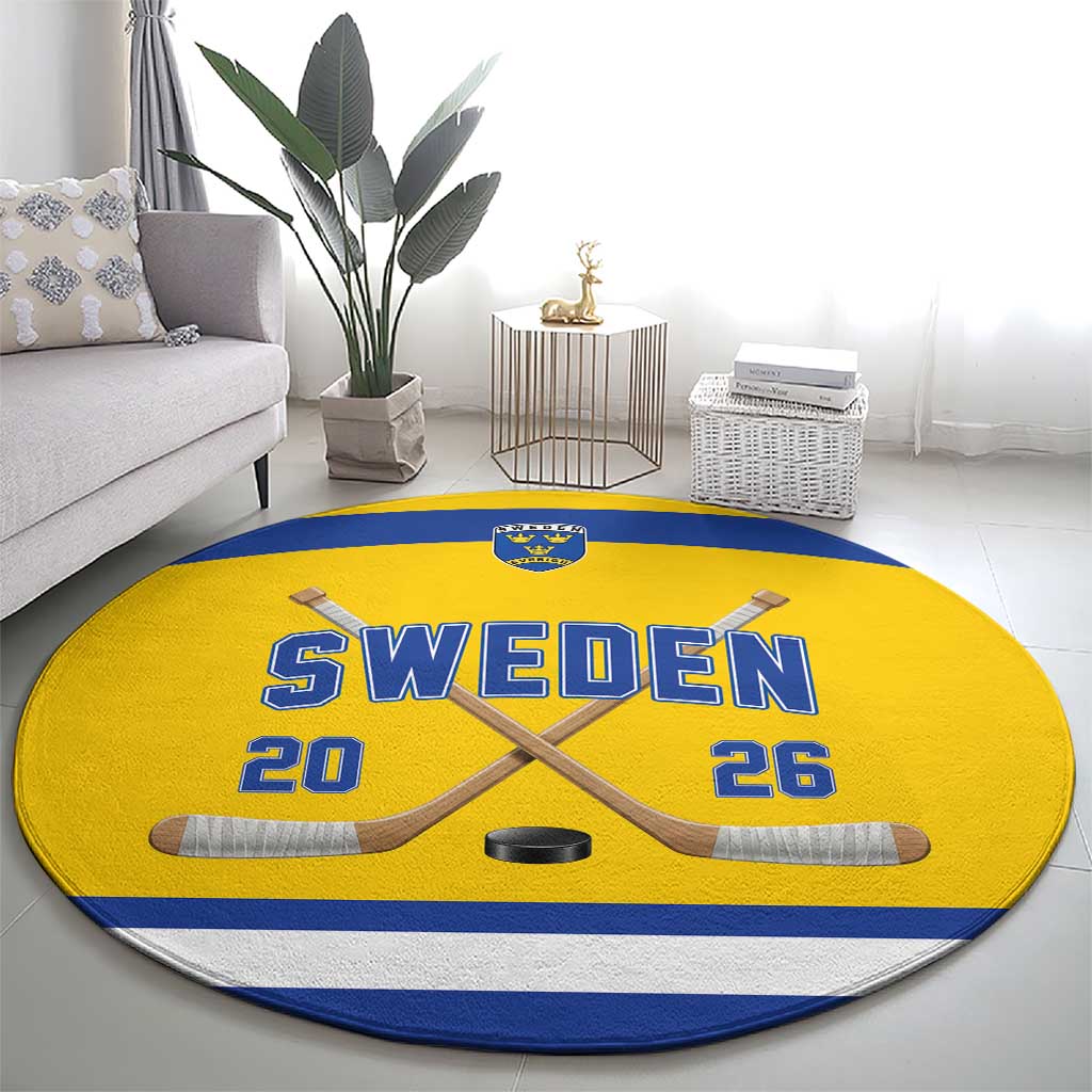 Sweden Ice Hockey Round Carpet Go Tre Kronor Champions