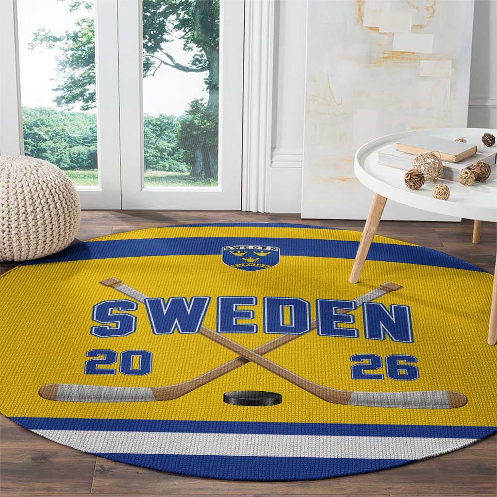 Sweden Ice Hockey Round Carpet Go Tre Kronor Champions