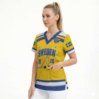Sweden Ice Hockey Custom Scrub Top Go Tre Kronor Champions