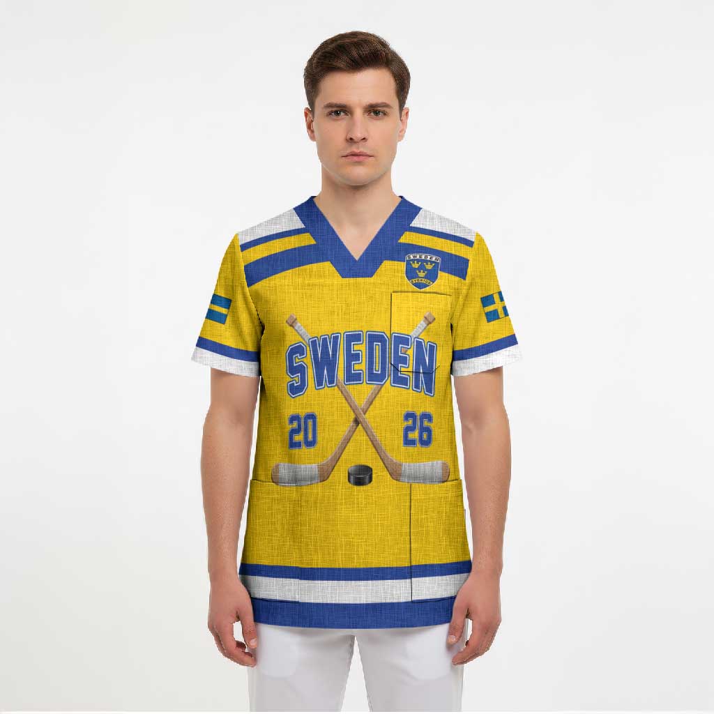 Sweden Ice Hockey Custom Scrub Top Go Tre Kronor Champions