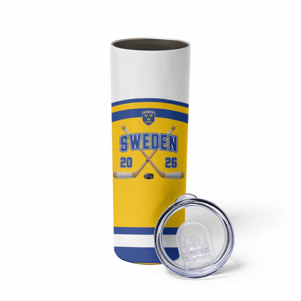 Sweden Ice Hockey Custom Skinny Tumbler Go Tre Kronor Champions