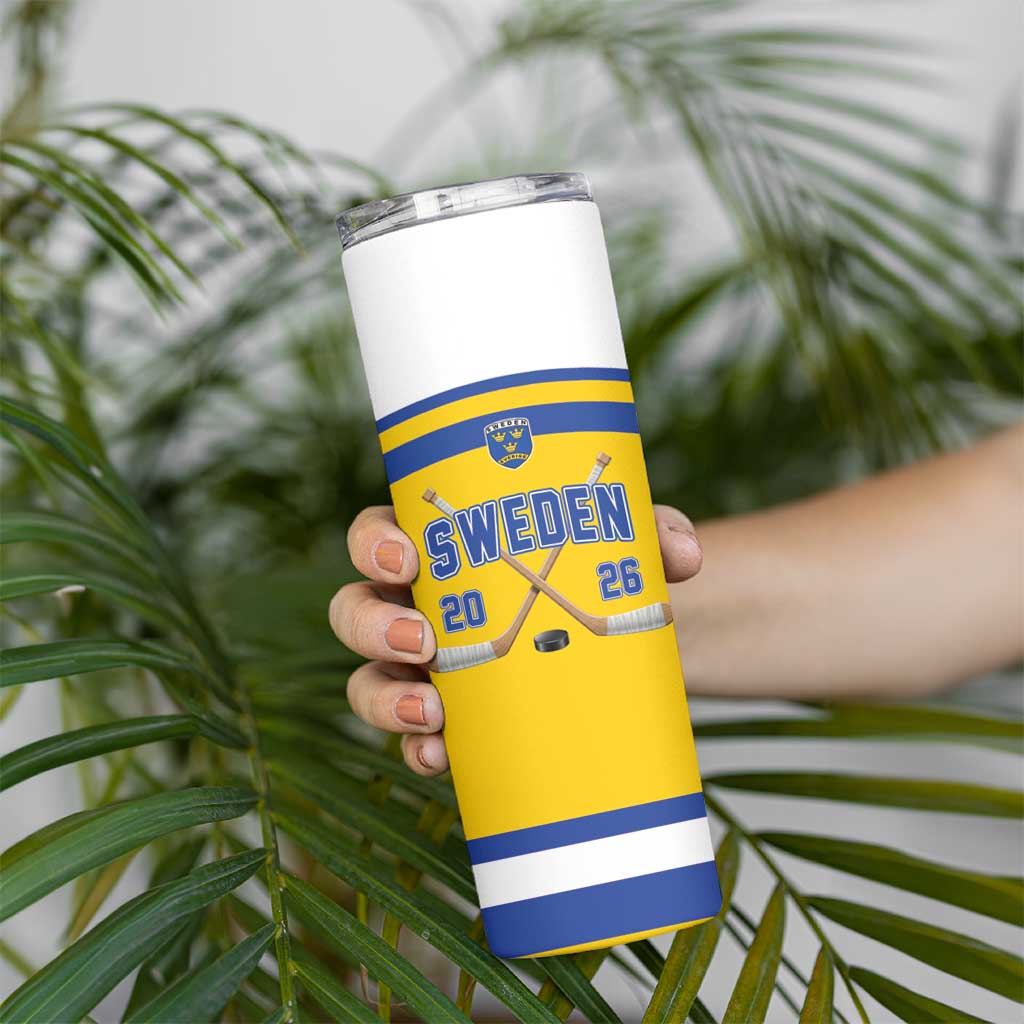 Sweden Ice Hockey Custom Skinny Tumbler Go Tre Kronor Champions