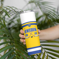Sweden Ice Hockey Custom Skinny Tumbler Go Tre Kronor Champions