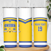 Sweden Ice Hockey Custom Skinny Tumbler Go Tre Kronor Champions