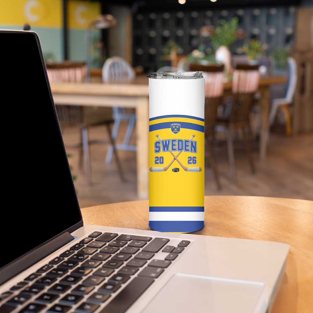 Sweden Ice Hockey Custom Skinny Tumbler Go Tre Kronor Champions
