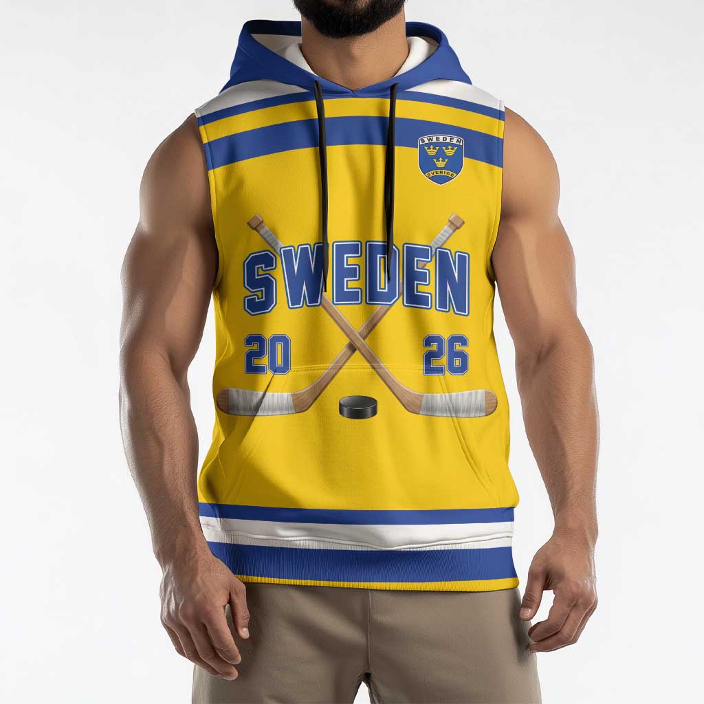 Sweden Ice Hockey Custom Sleeveless Hoodie Go Tre Kronor Champions