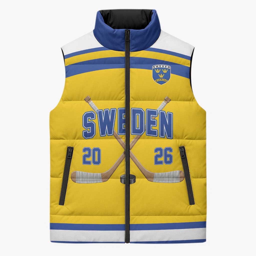 Sweden Ice Hockey Custom Sleeveless Puffer Jacket Go Tre Kronor Champions