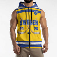 Sweden Ice Hockey Custom Sleeveless Zip Hoodie Go Tre Kronor Champions