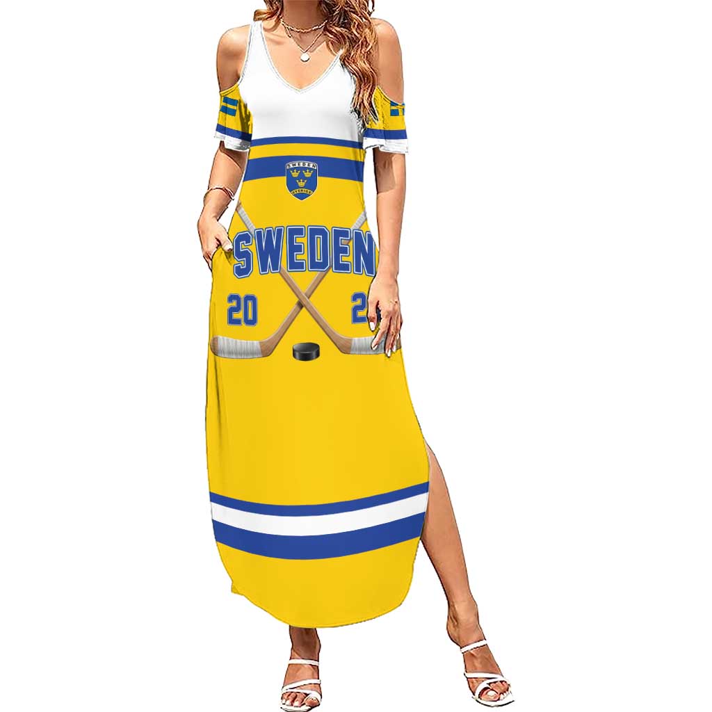 Sweden Ice Hockey Custom Summer Maxi Dress Go Tre Kronor Champions