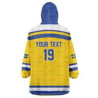 Sweden Ice Hockey Custom Wearable Blanket Hoodie Go Tre Kronor Champions
