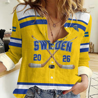 Sweden Ice Hockey Custom Women Casual Shirt Go Tre Kronor Champions