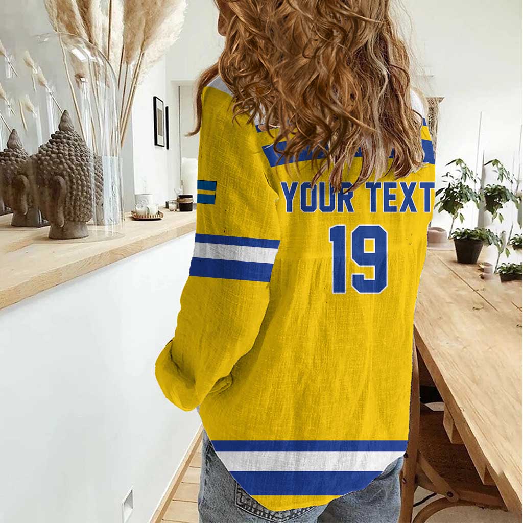 Sweden Ice Hockey Custom Women Casual Shirt Go Tre Kronor Champions