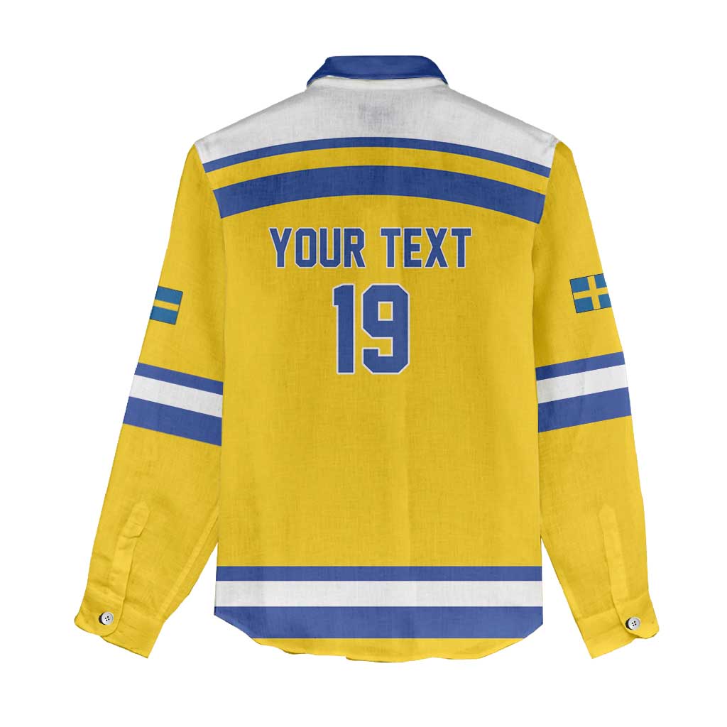Sweden Ice Hockey Custom Women Casual Shirt Go Tre Kronor Champions
