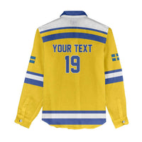 Sweden Ice Hockey Custom Women Casual Shirt Go Tre Kronor Champions