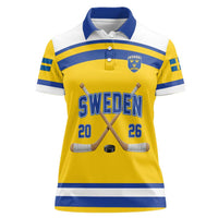 Sweden Ice Hockey Custom Women Polo Shirt Go Tre Kronor Champions