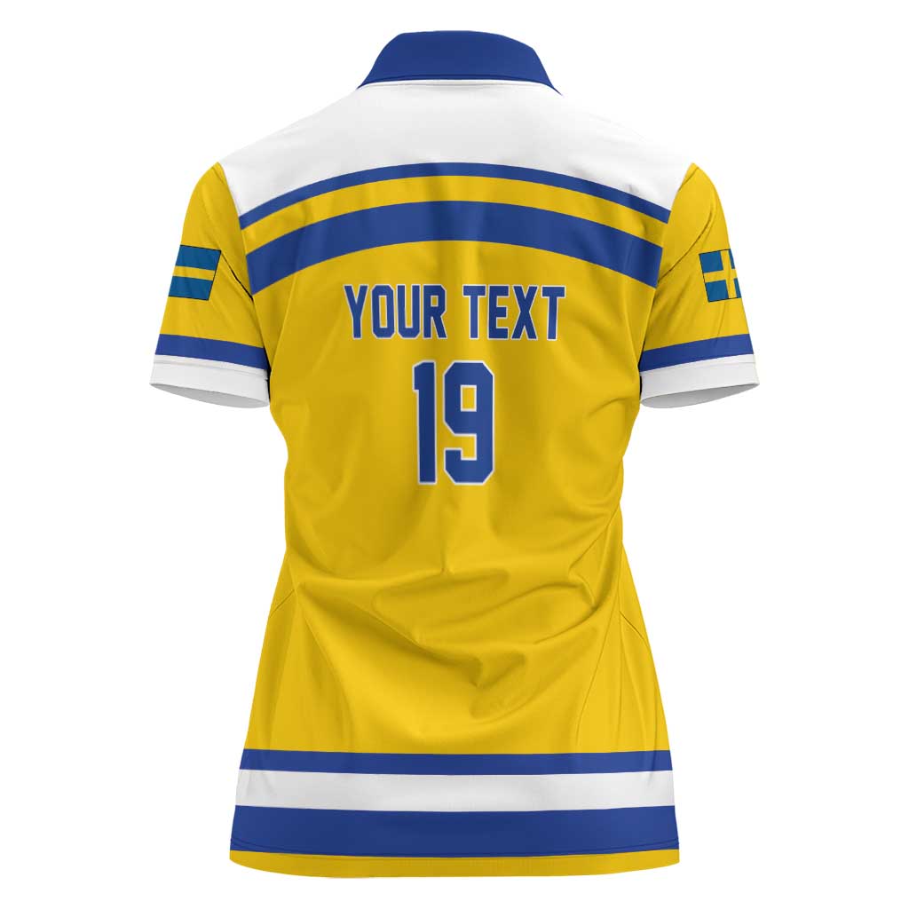 Sweden Ice Hockey Custom Women Polo Shirt Go Tre Kronor Champions