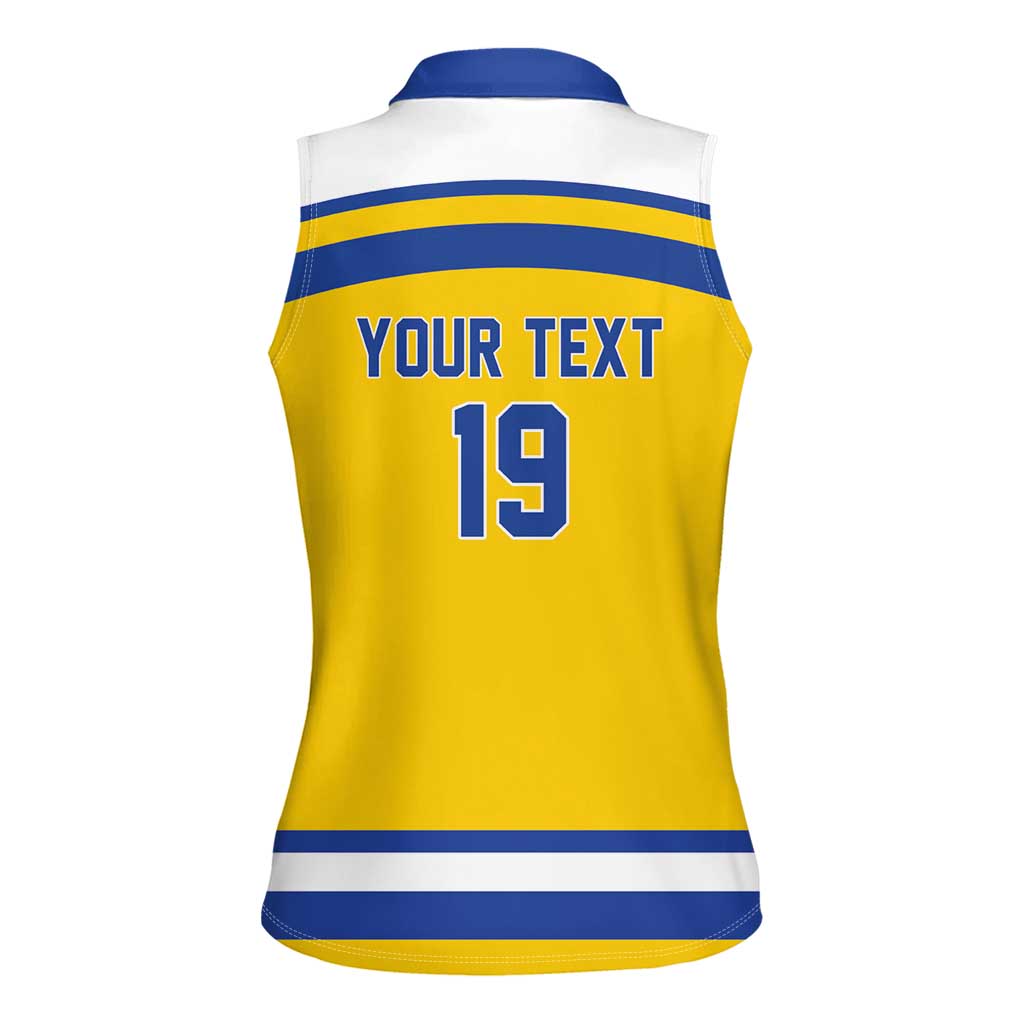 Sweden Ice Hockey Custom Women Sleeveless Polo Shirt Go Tre Kronor Champions
