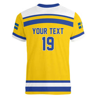 Sweden Ice Hockey Custom Women V-Neck T-Shirt Go Tre Kronor Champions