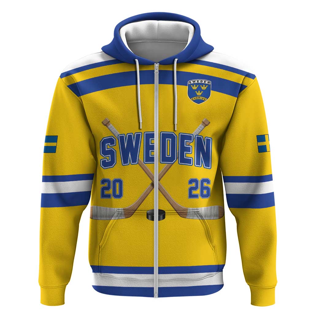 Sweden Ice Hockey Custom Zip Hoodie Go Tre Kronor Champions