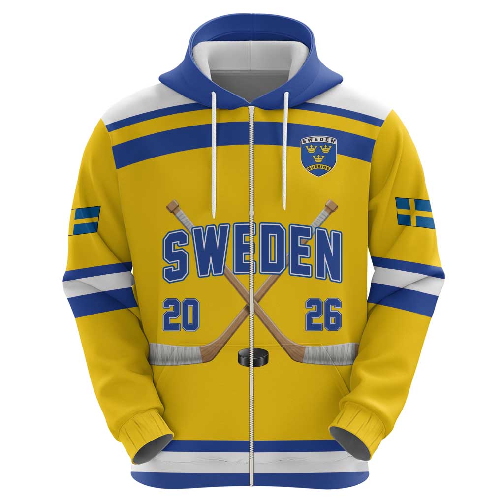 Sweden Ice Hockey Custom Zip Hoodie Go Tre Kronor Champions