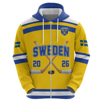 Sweden Ice Hockey Custom Zip Hoodie Go Tre Kronor Champions