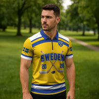Sweden Ice Hockey Custom Zipper Polo Shirt Go Tre Kronor Champions