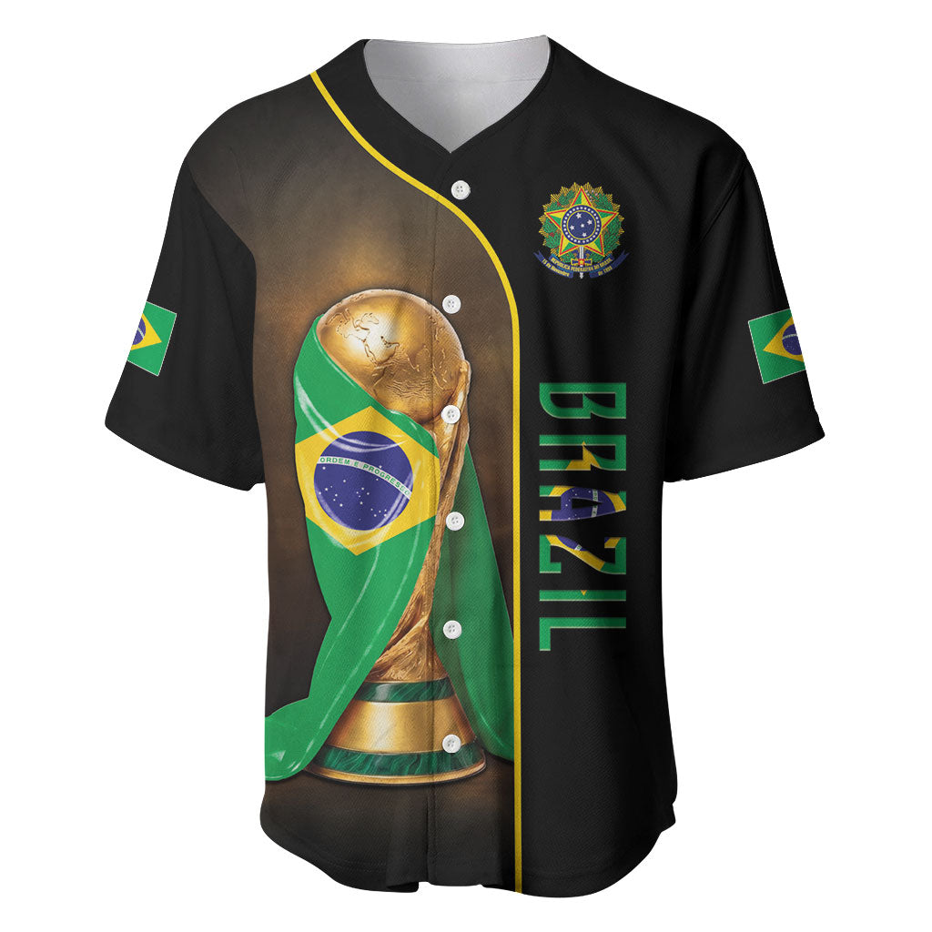 Personalized Brazil Football 2026 Baseball Jersey Trophy Flag Pride Art