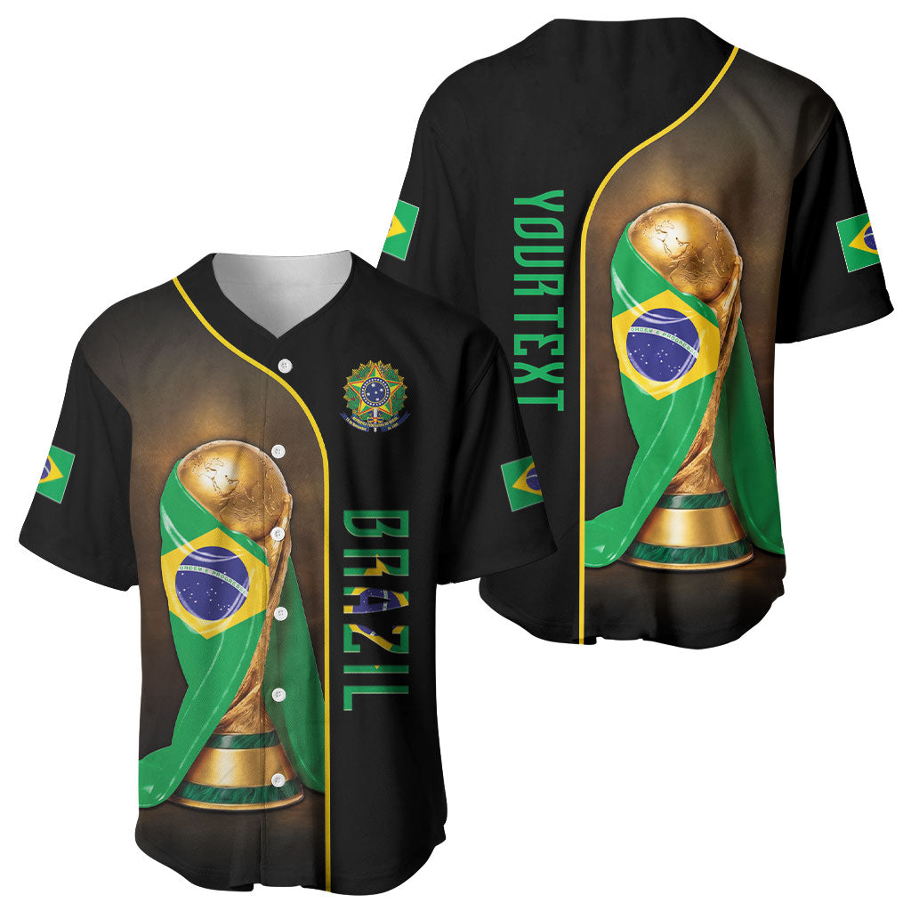 Personalized Brazil Football 2026 Baseball Jersey Trophy Flag Pride Art