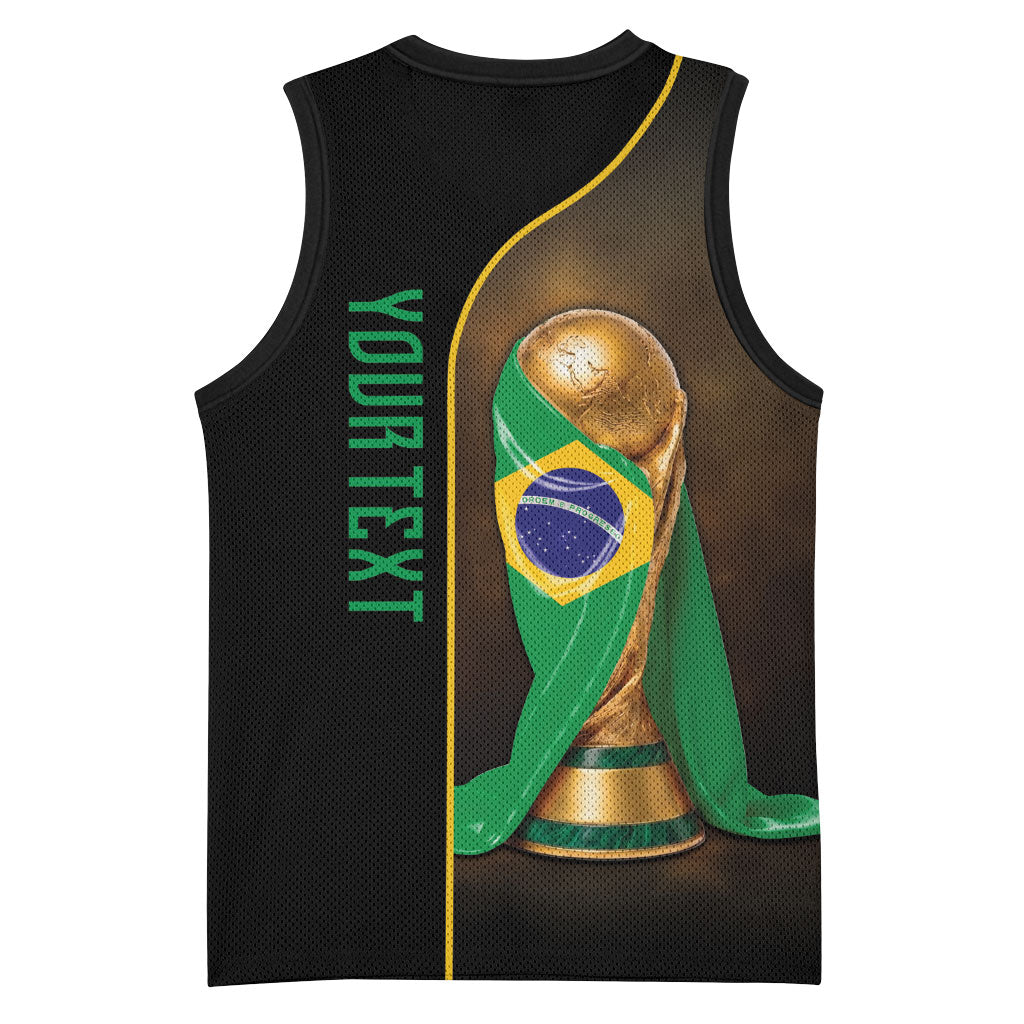 Personalized Brazil Football 2026 Basketball Jersey Trophy Flag Pride Art