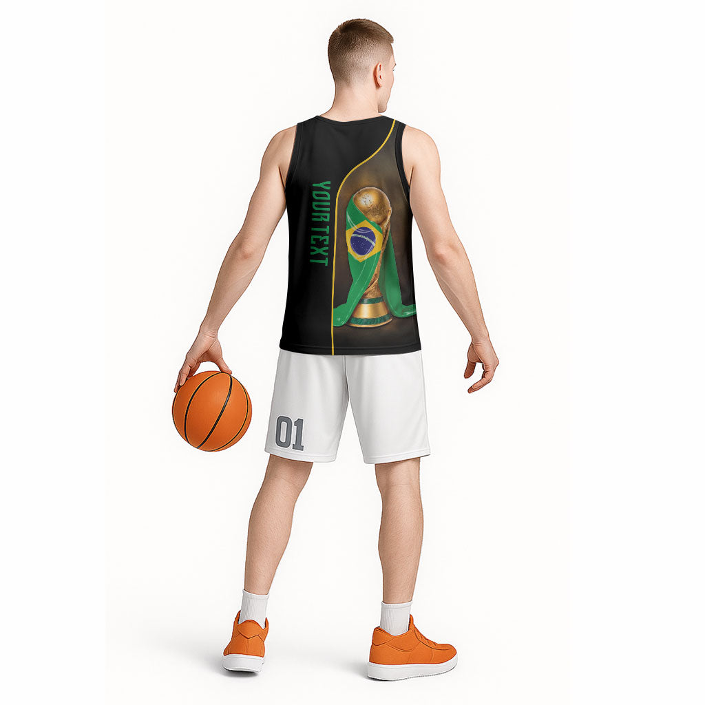 Personalized Brazil Football 2026 Basketball Jersey Trophy Flag Pride Art