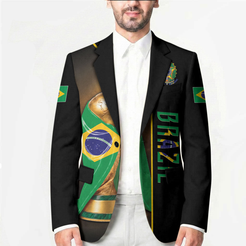 Personalized Brazil Football 2026 Blazer Trophy Flag Pride Art